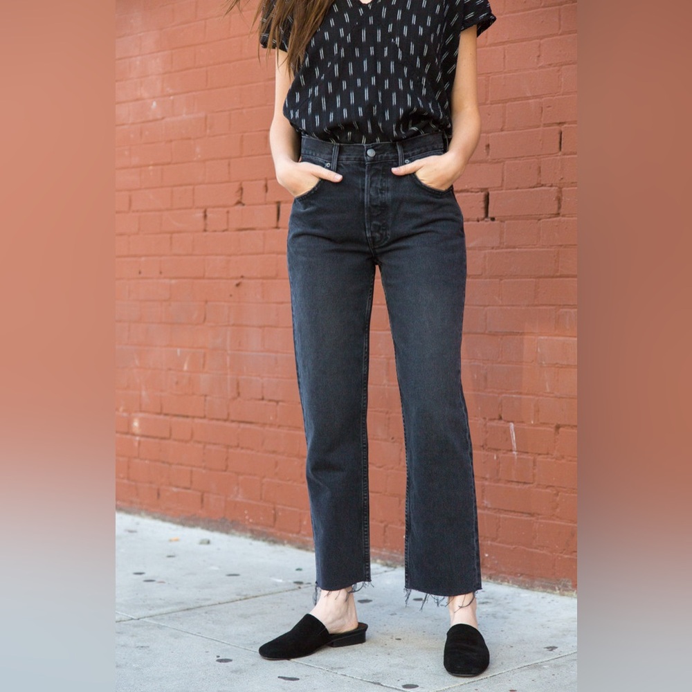 GRLFRND Helena straight leg mid rise jeans